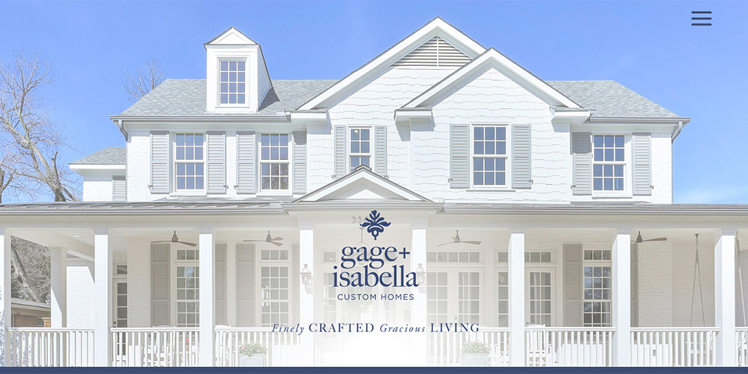 Gage + Isabella Custom Homes website image