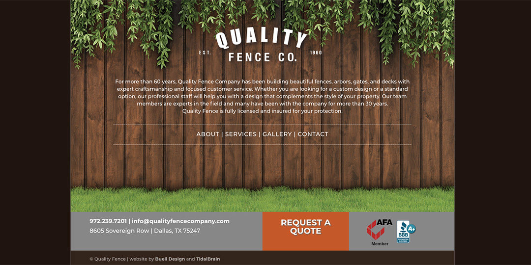 Quality Fence website image
